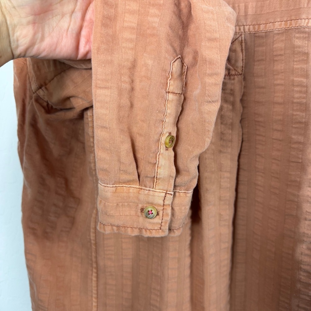 Pilcro and‎ the Letterpress Textured Henley Tunic Top Terracotta Orange Small - Picture 8 of 8